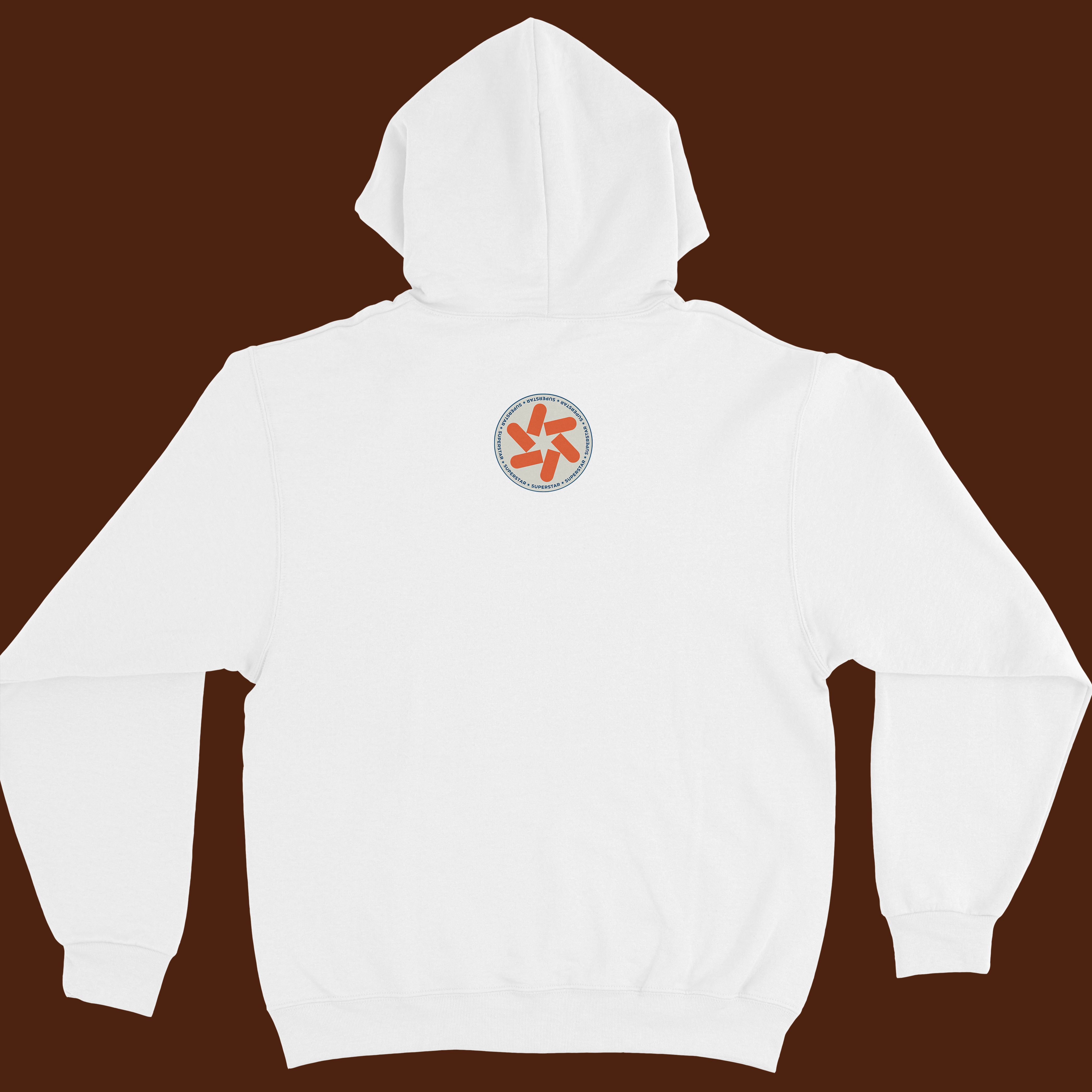 White printed hoodie for men