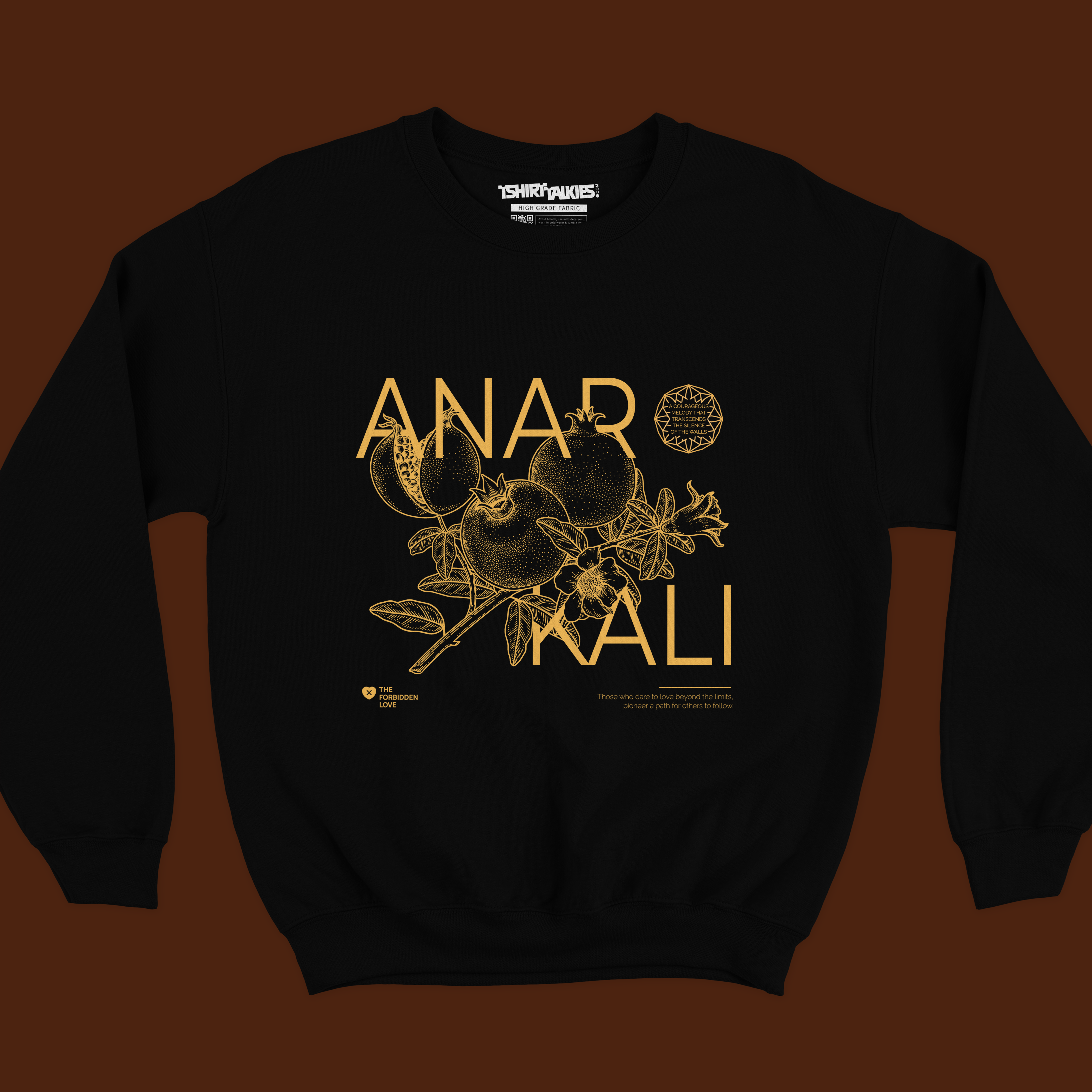 Black printed sweatshirt for men