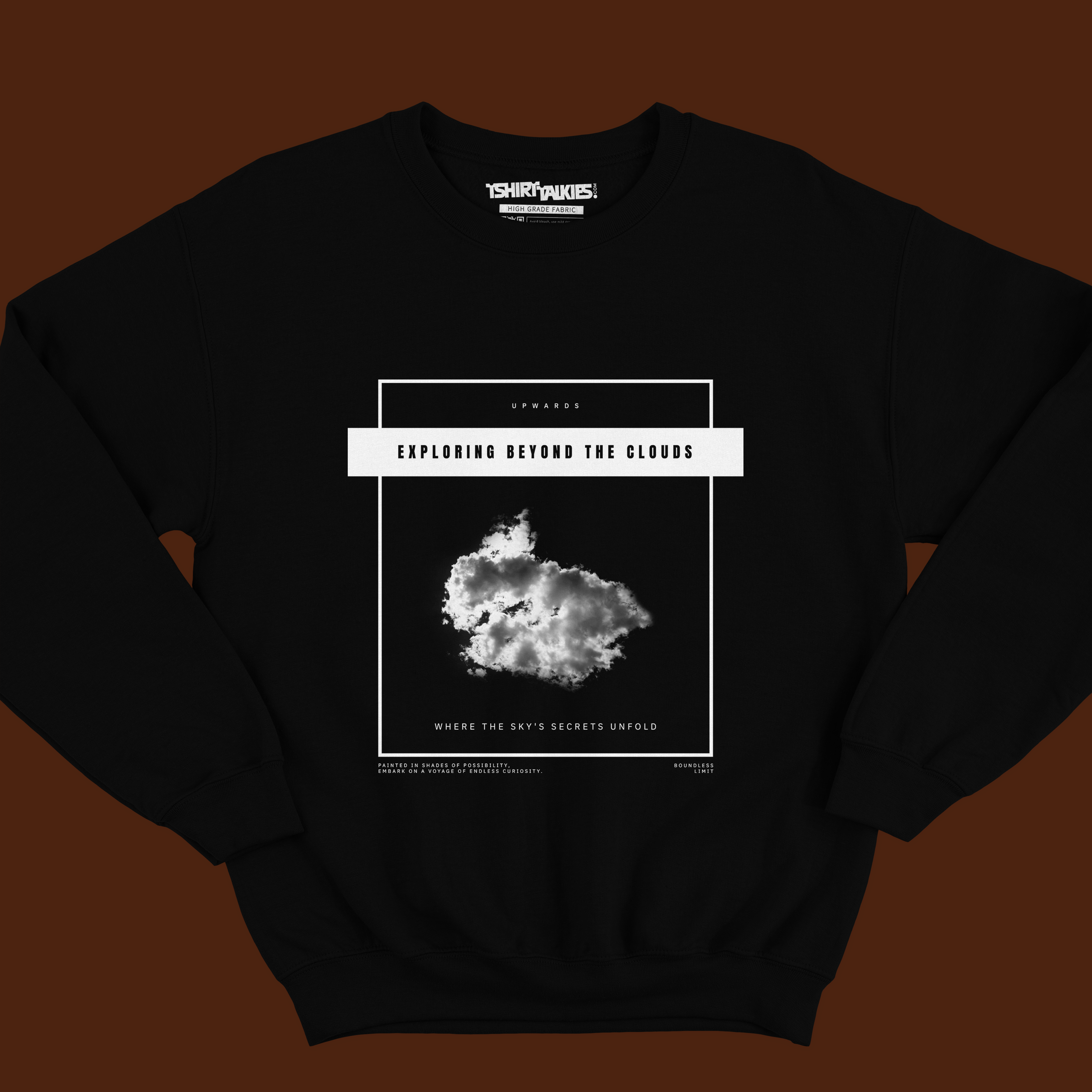 Black printed sweatshirt for men