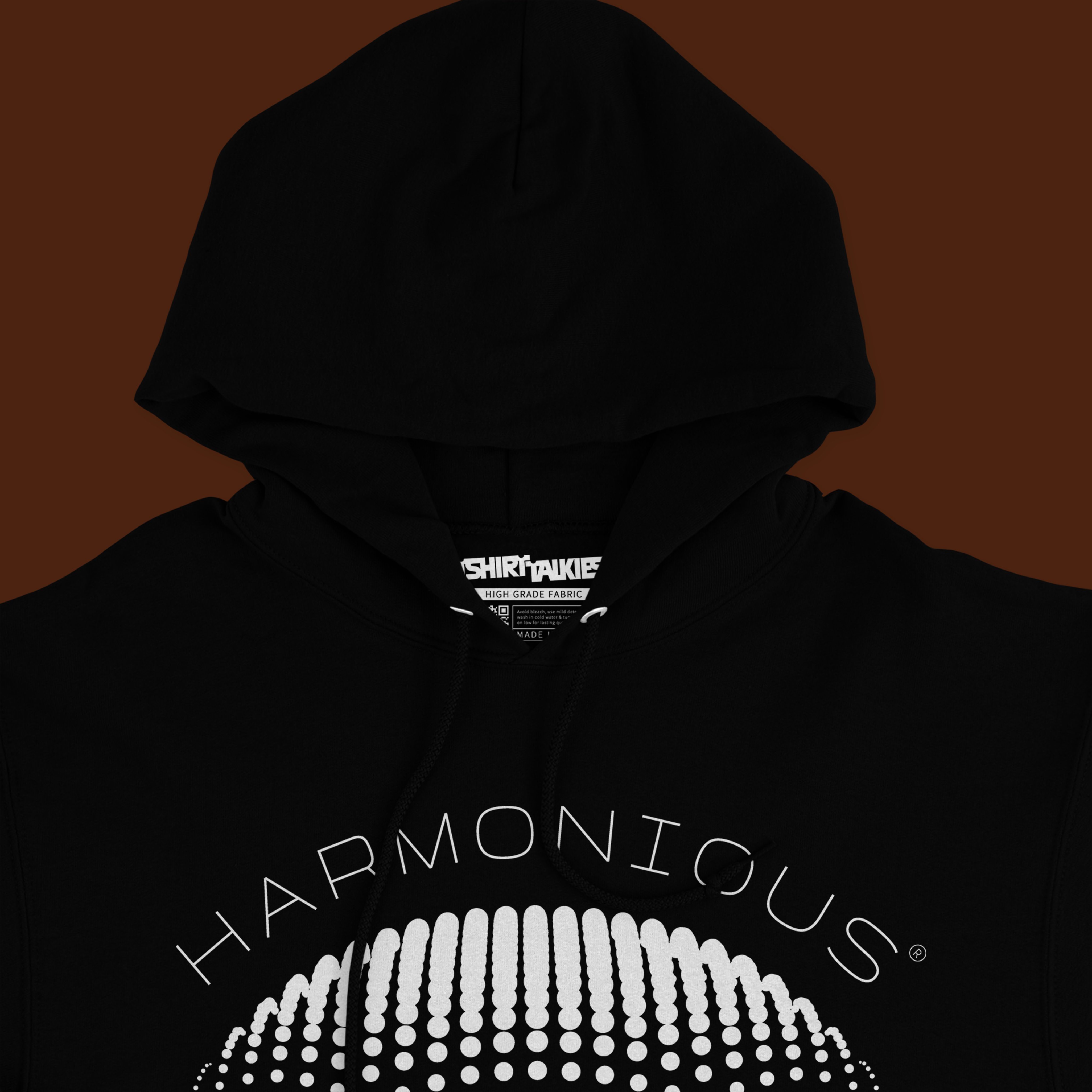 Black printed hoodie for men