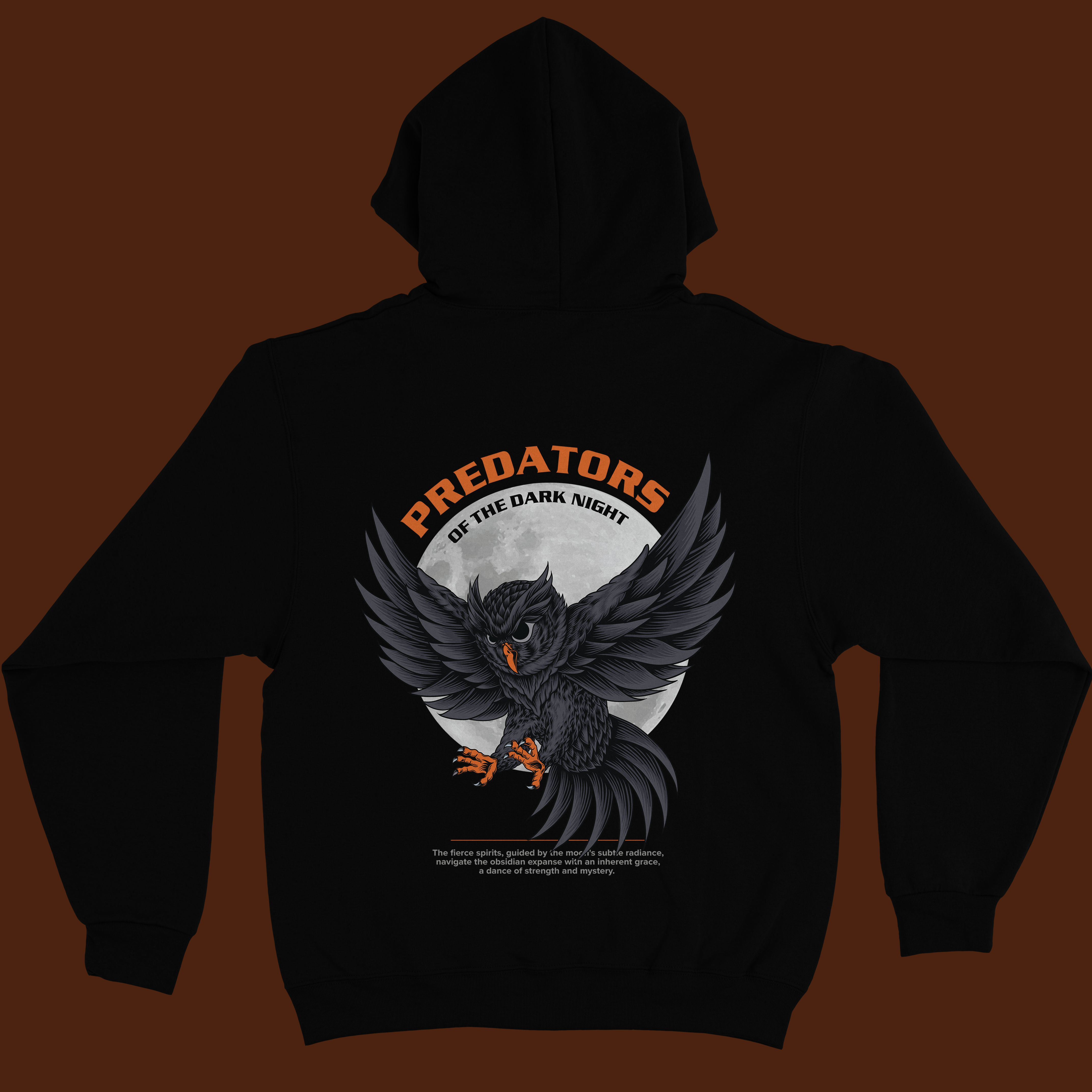 Black printed hoodie for men