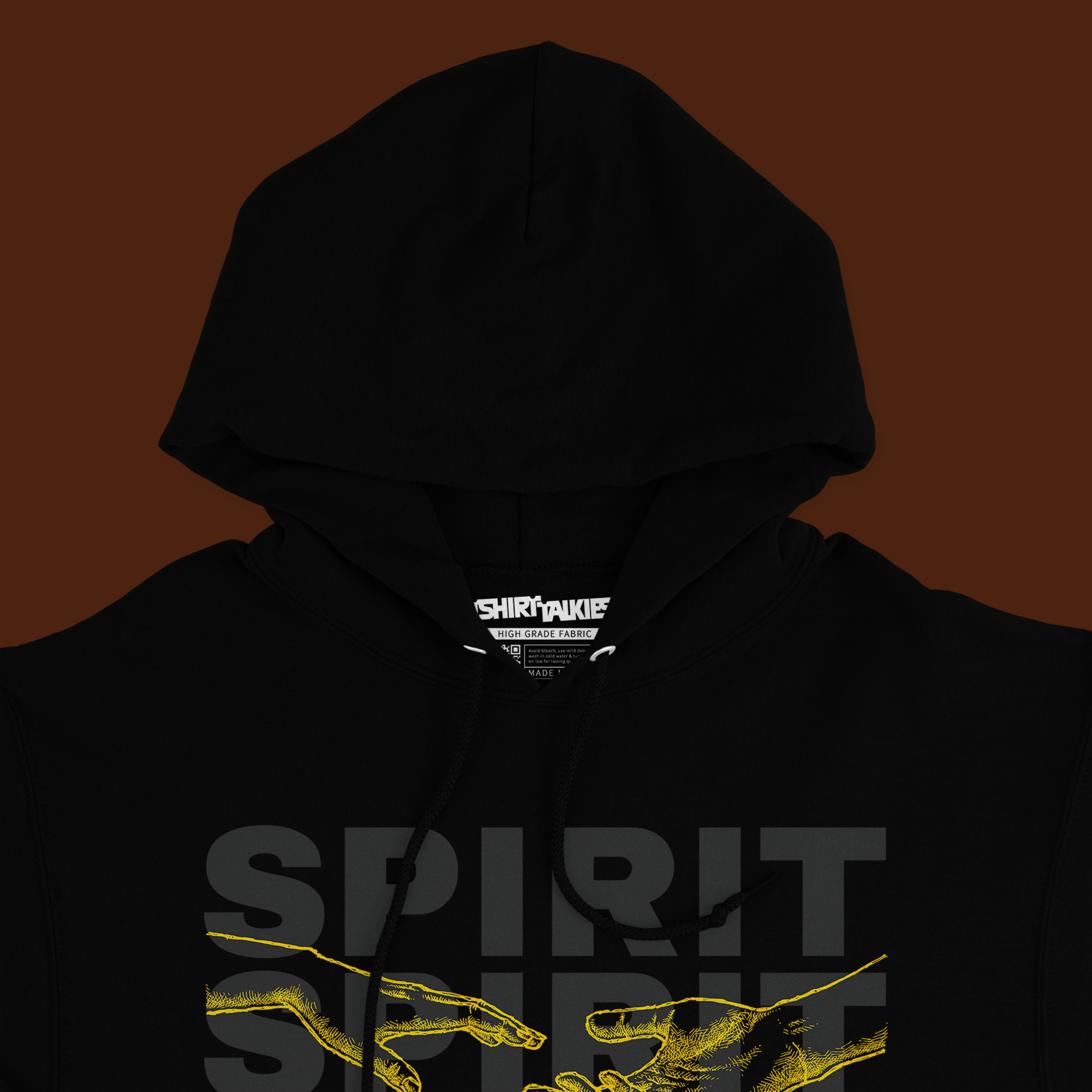 Black printed hoodie for men