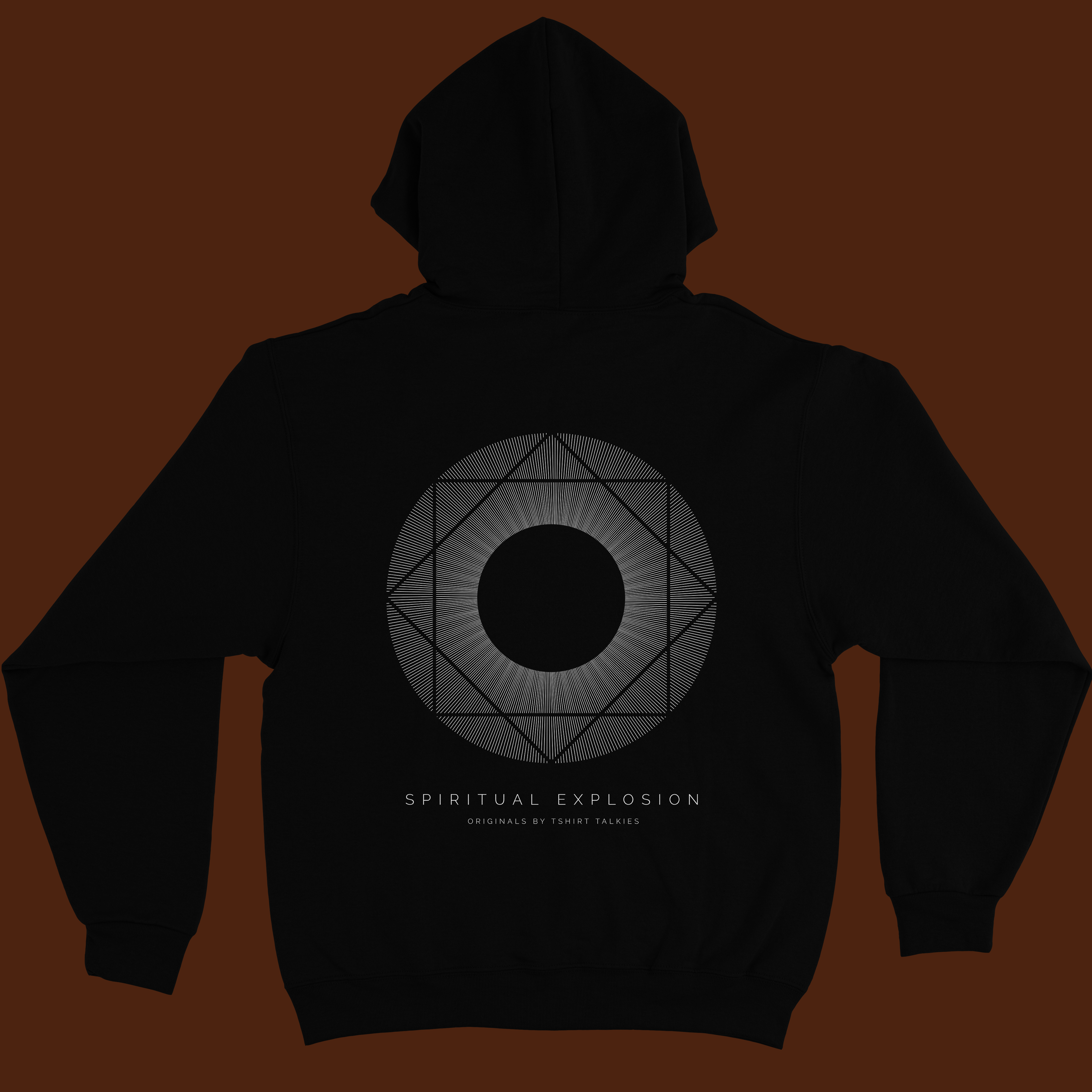 Black printed hoodie for men