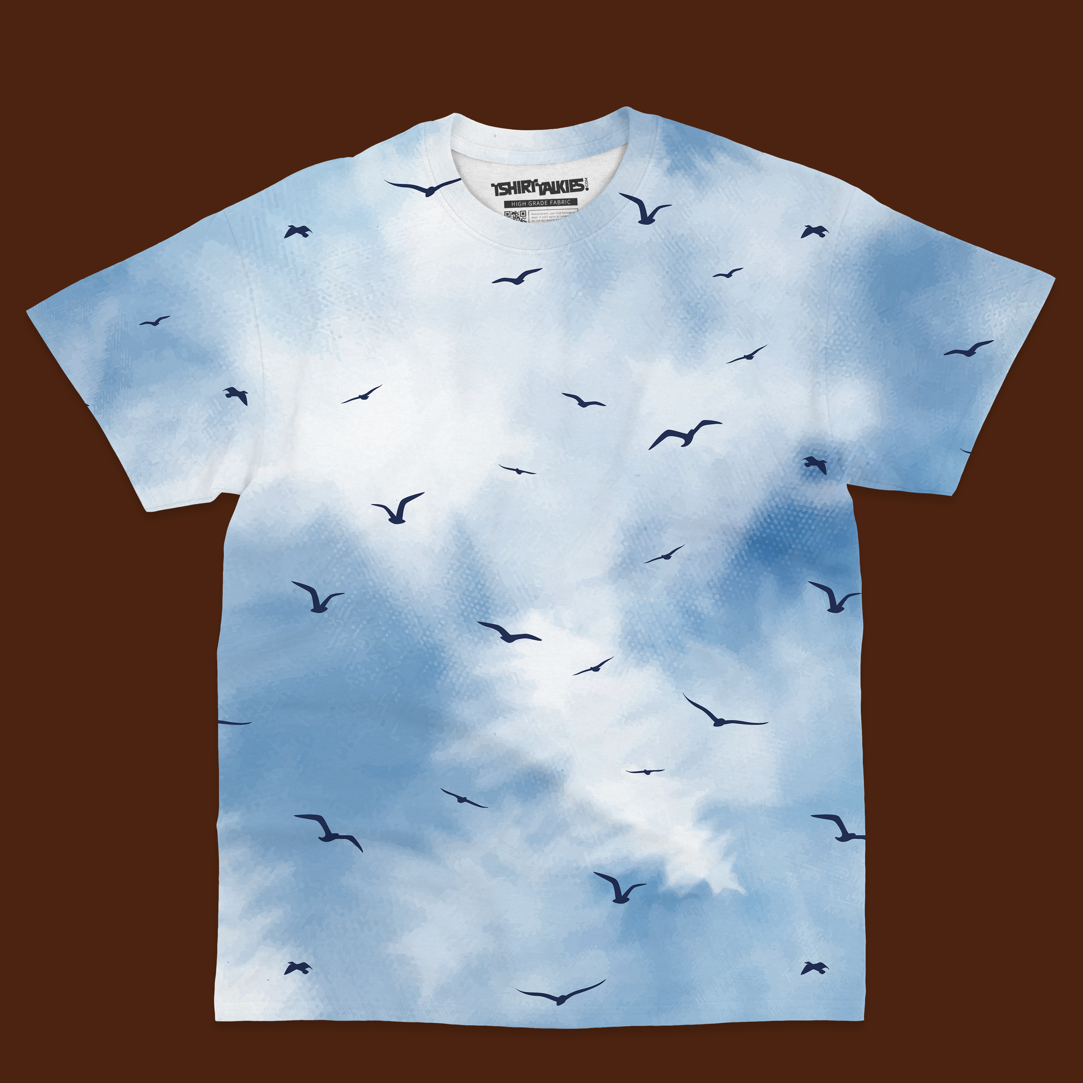 Blue printed tshirt for men