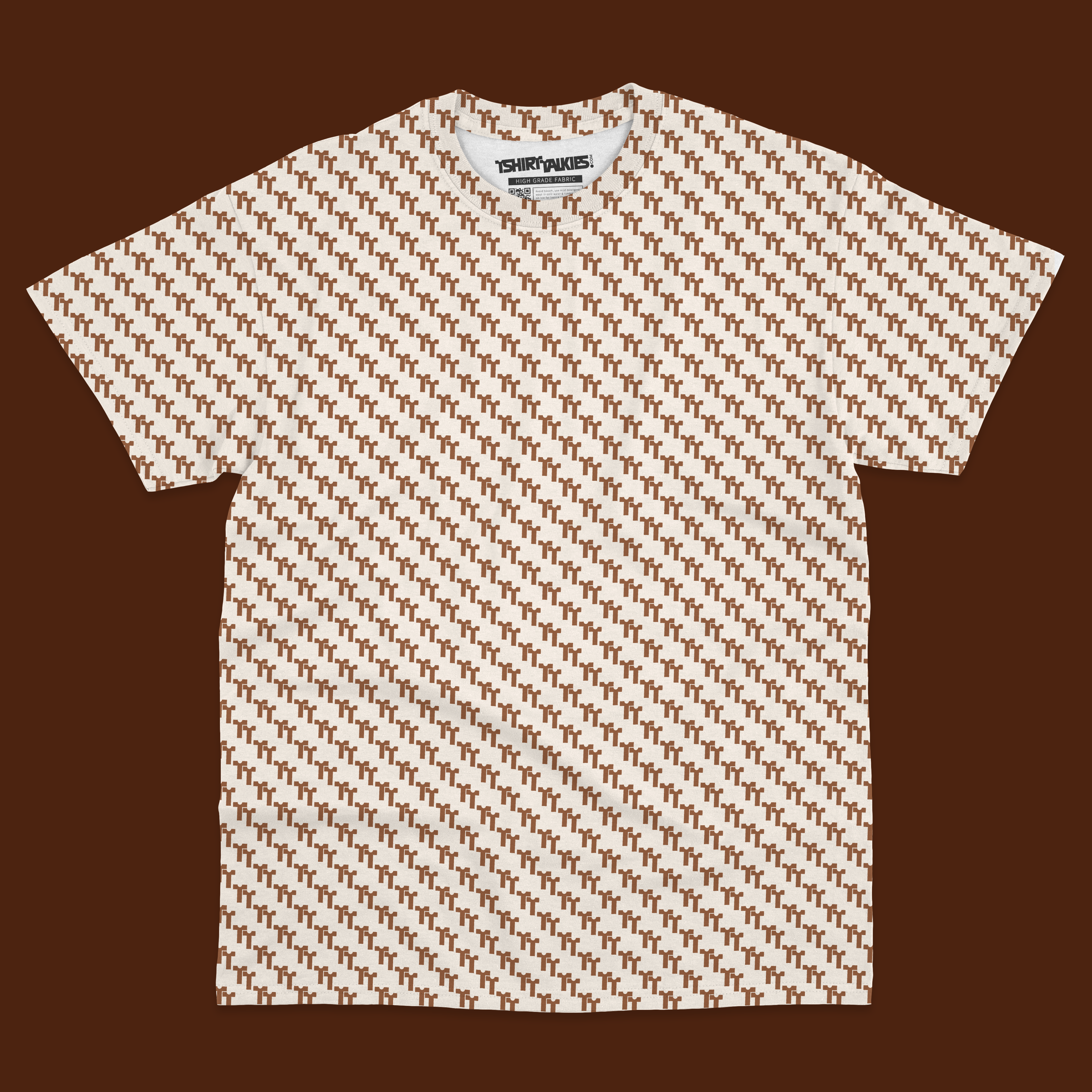 Brown printed tshirt for men