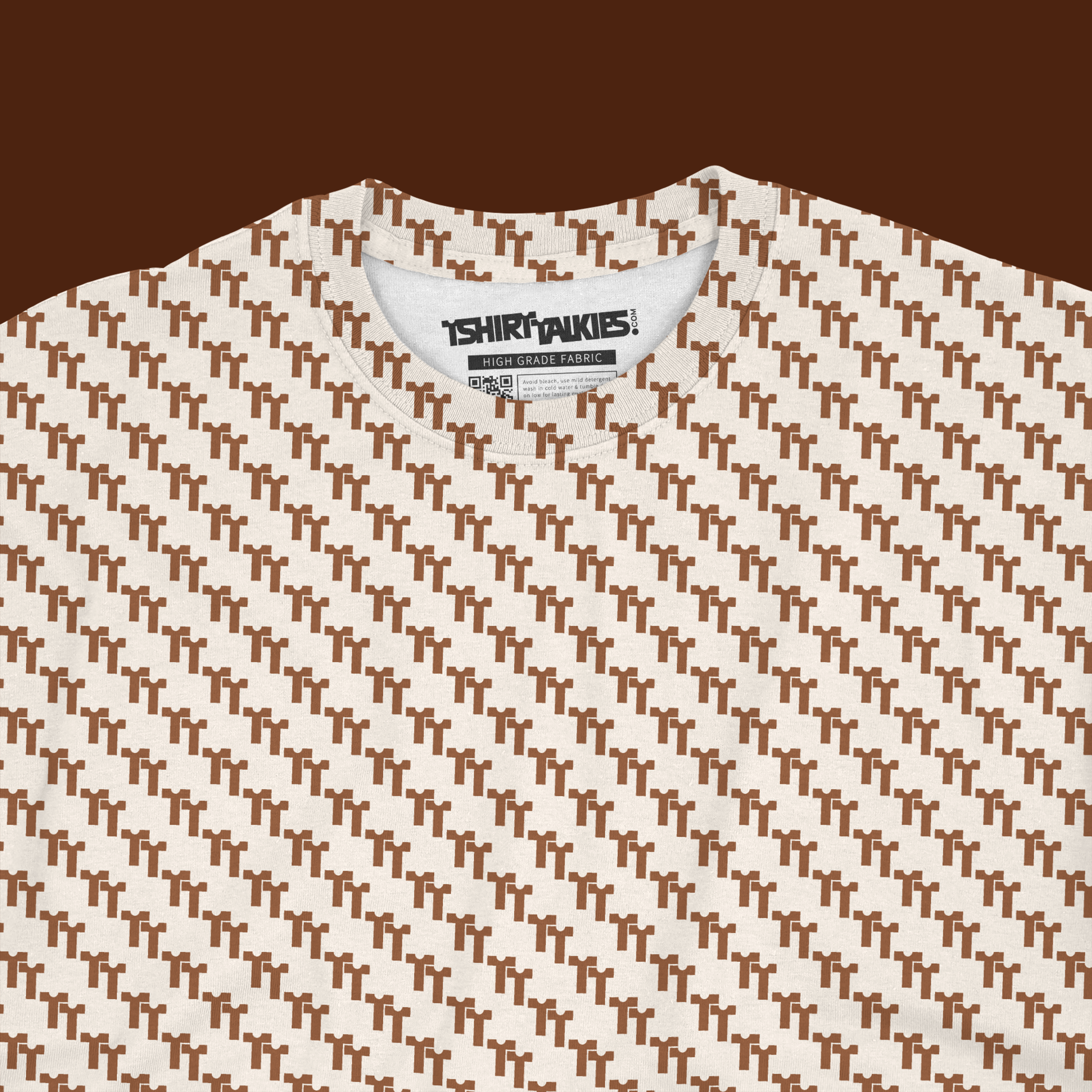 Brown printed tshirt for men