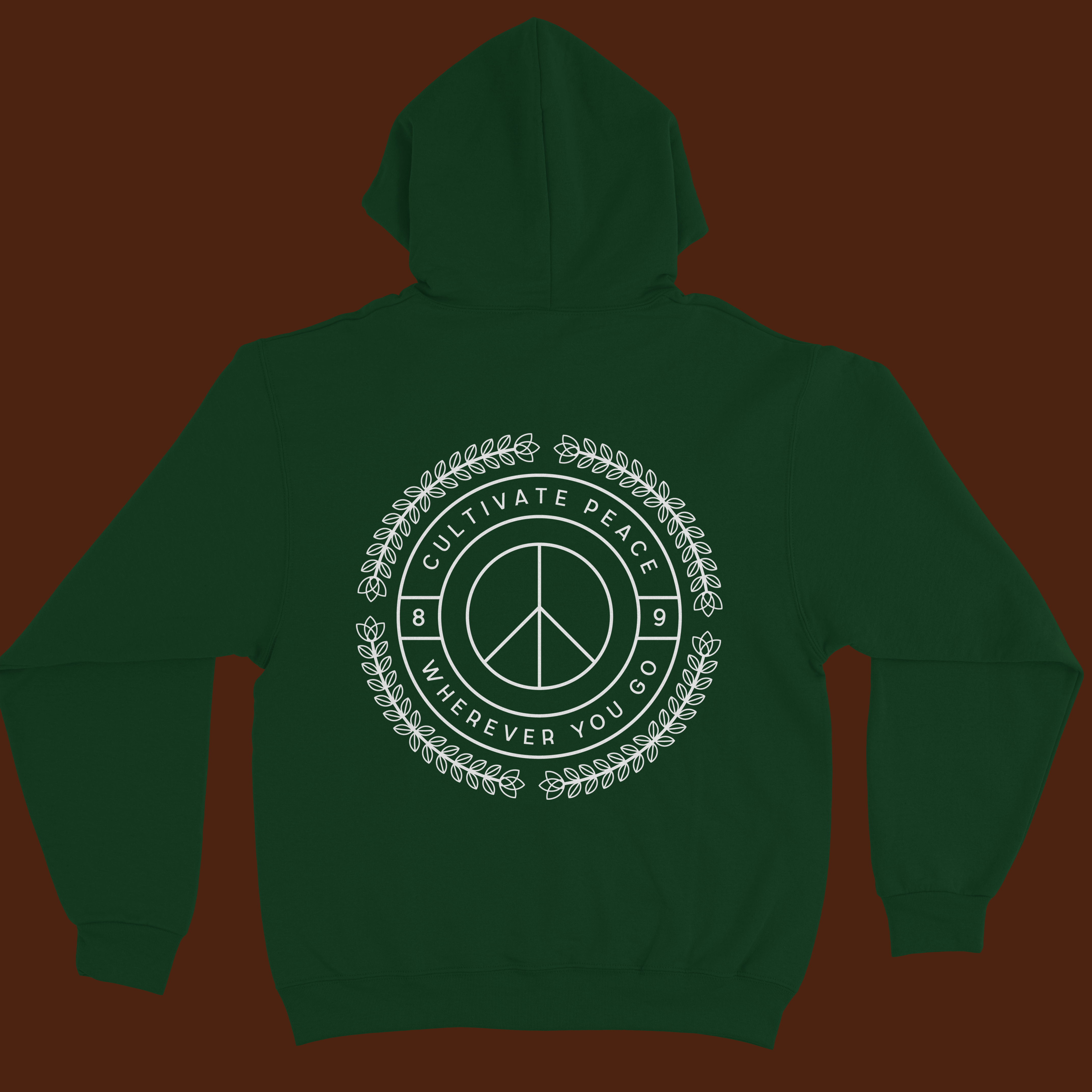 Green printed hoodie for men