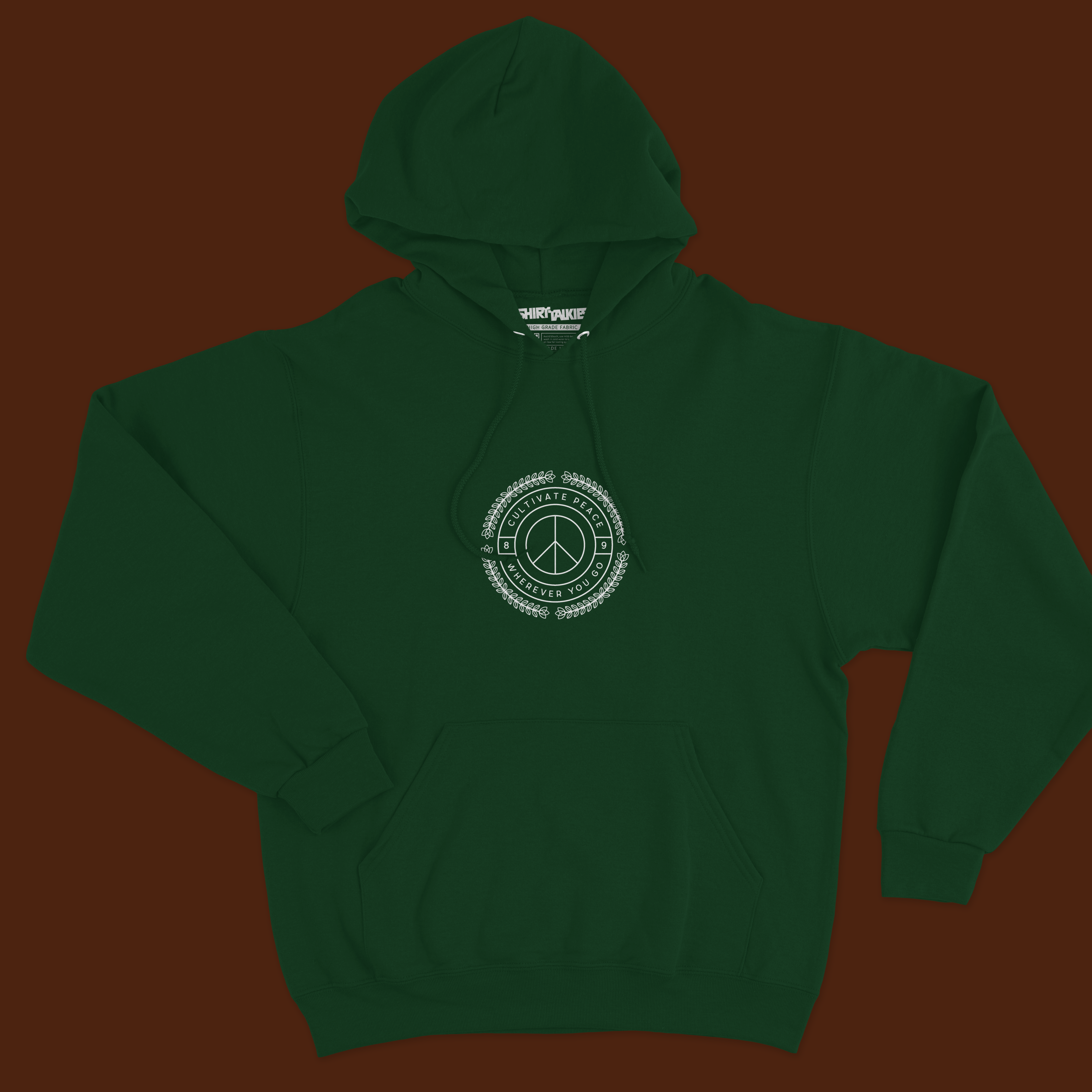 Green printed hoodie for men