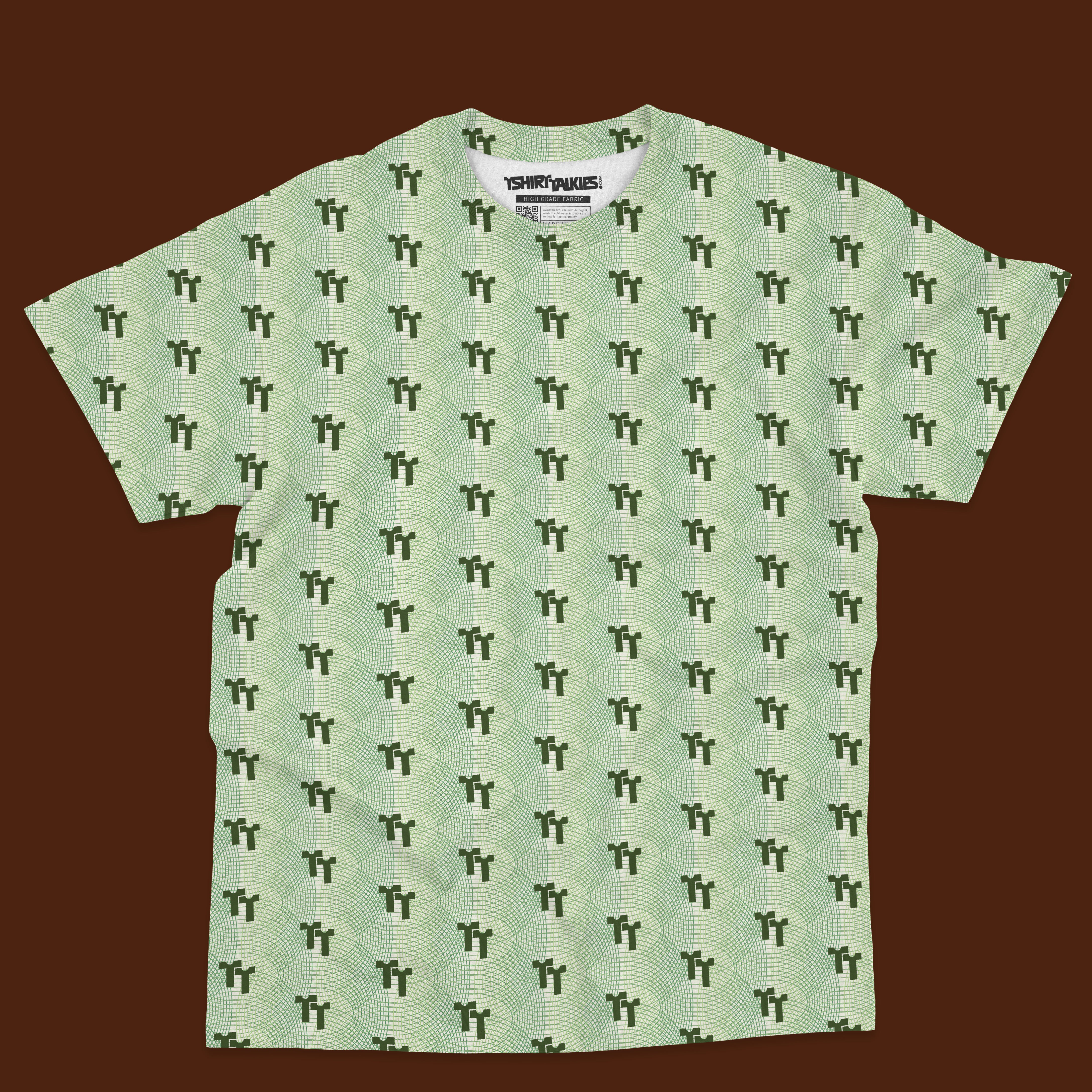 Green printed tshirt for men