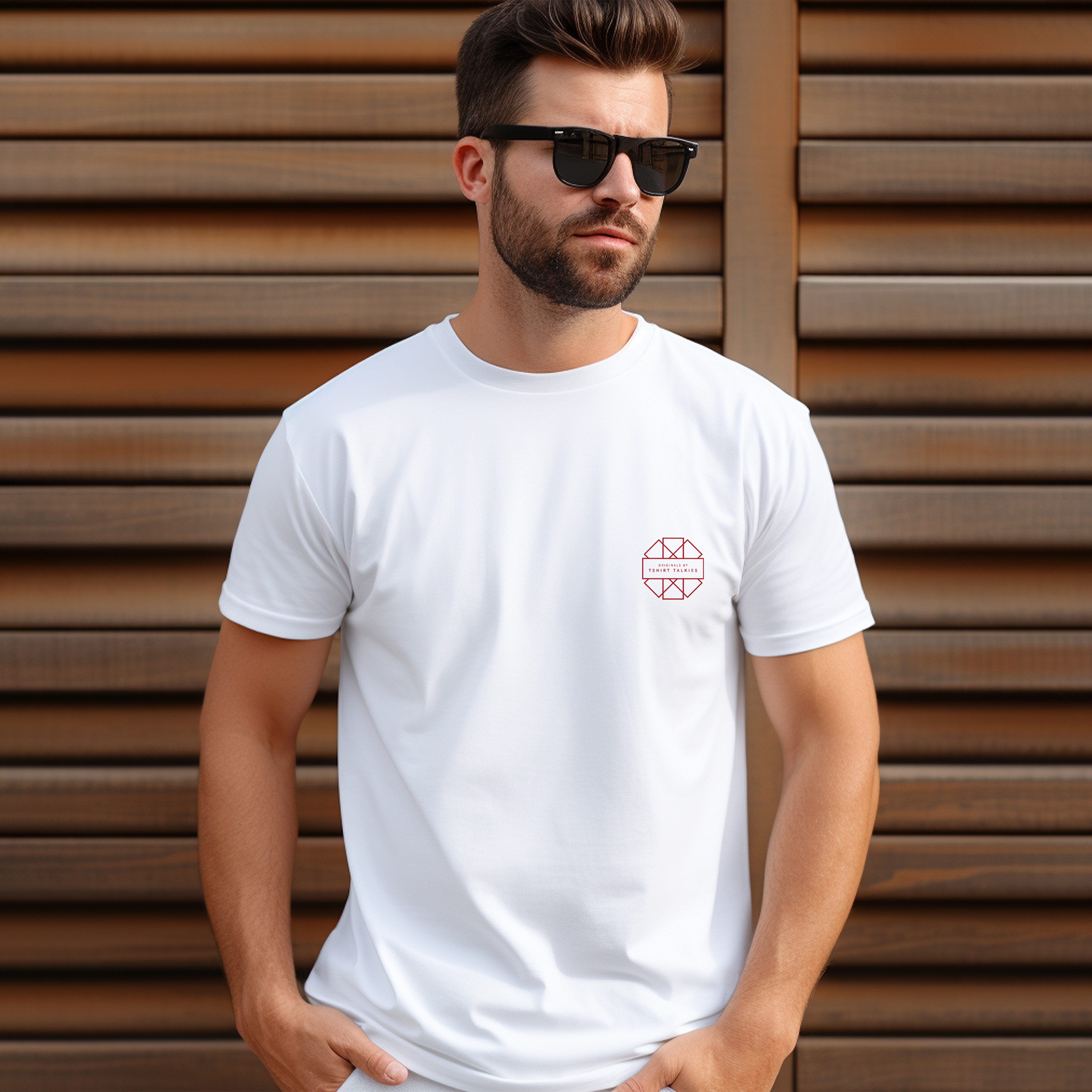 White printed tshirt for men