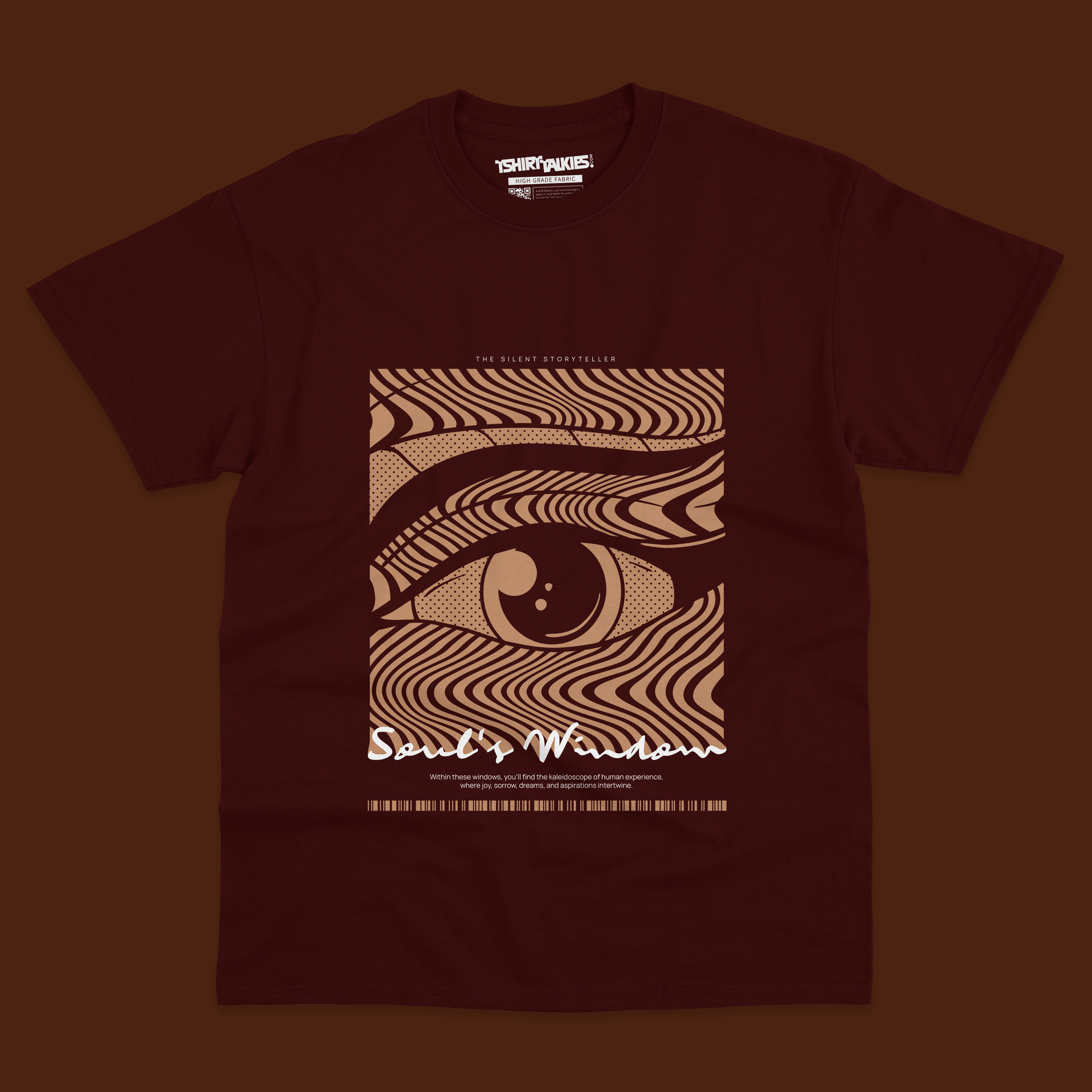 Maroon printed tshirt for men