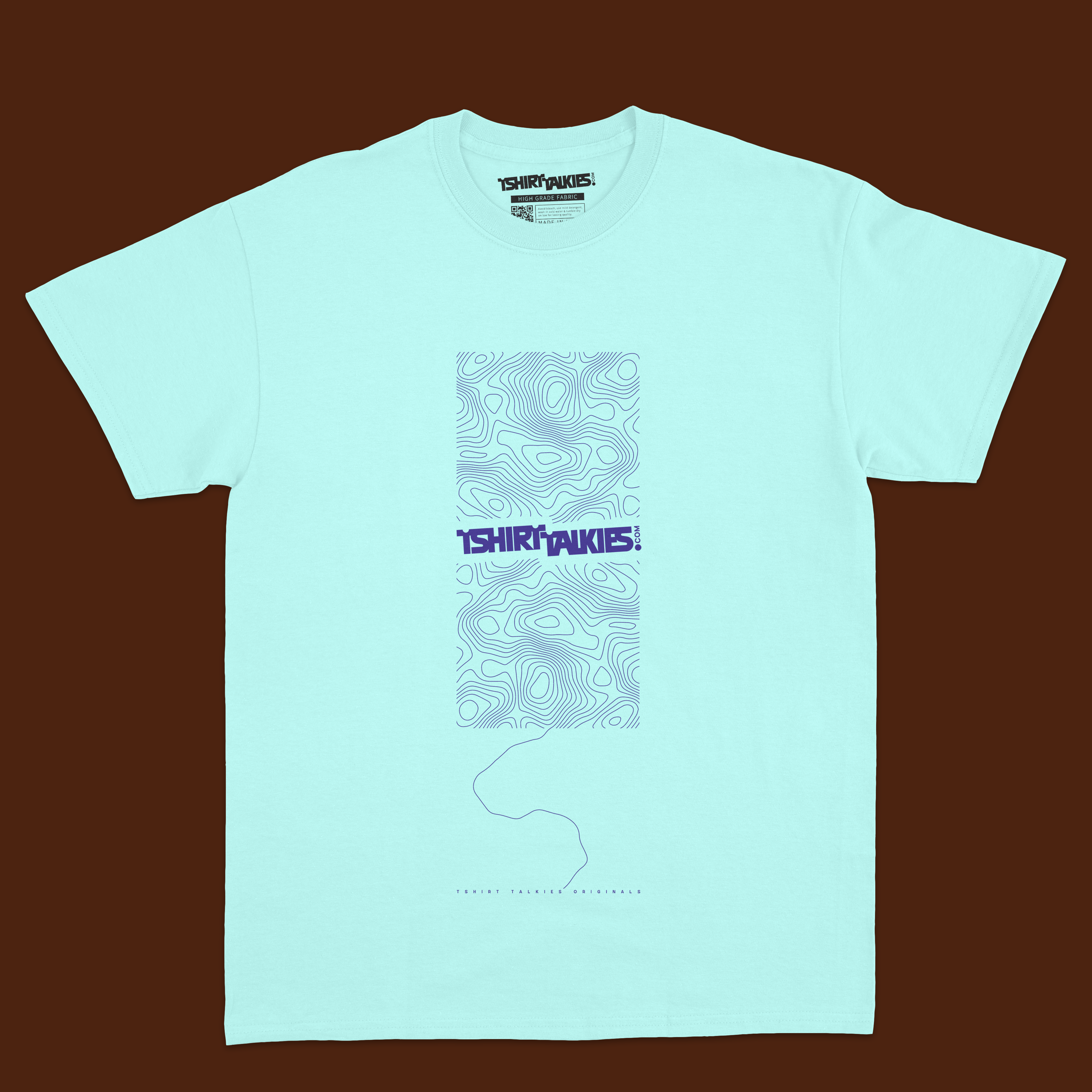 Ocean blue printed tshirt for men