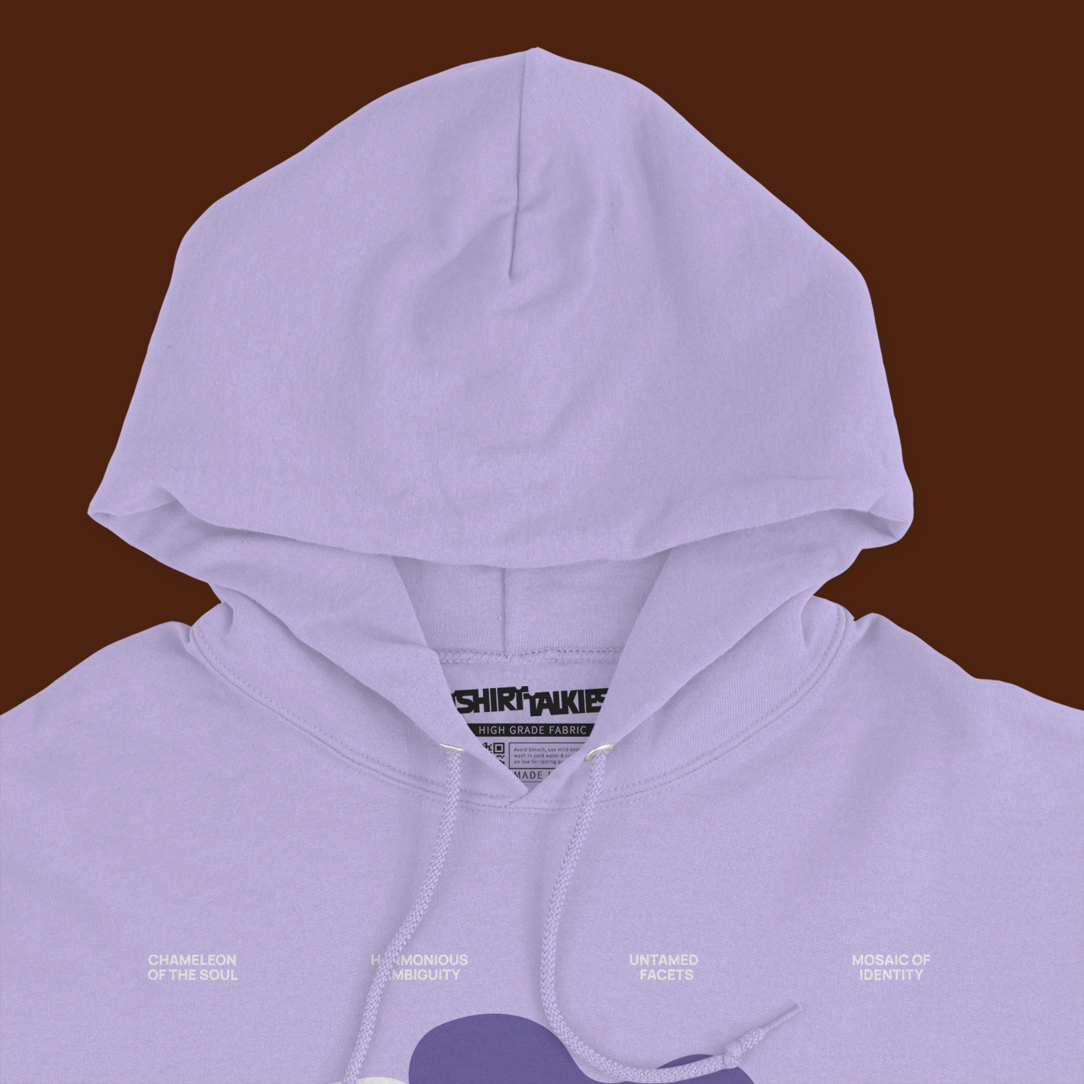 Soft purple printed hoodie for men