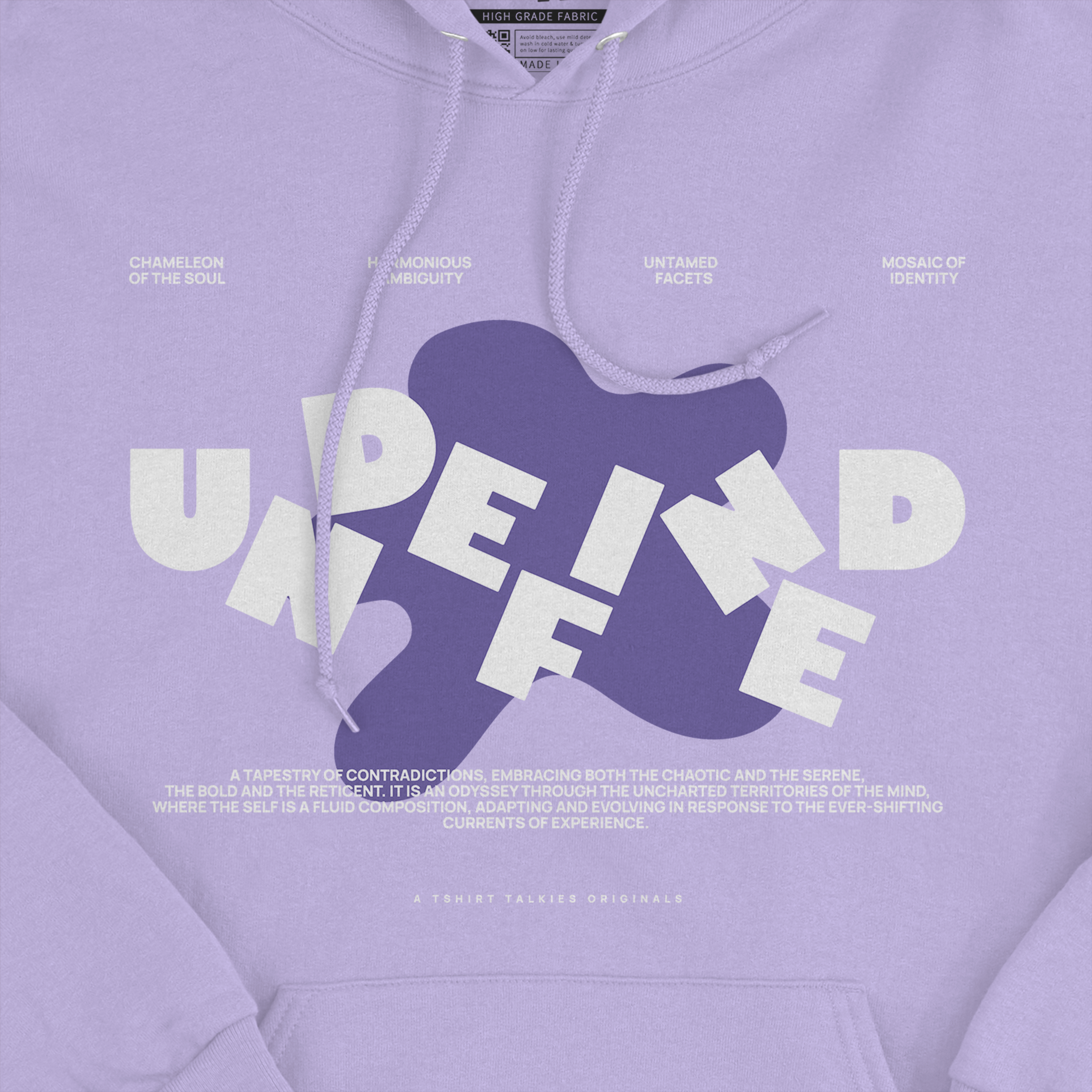 Soft purple printed hoodie for men