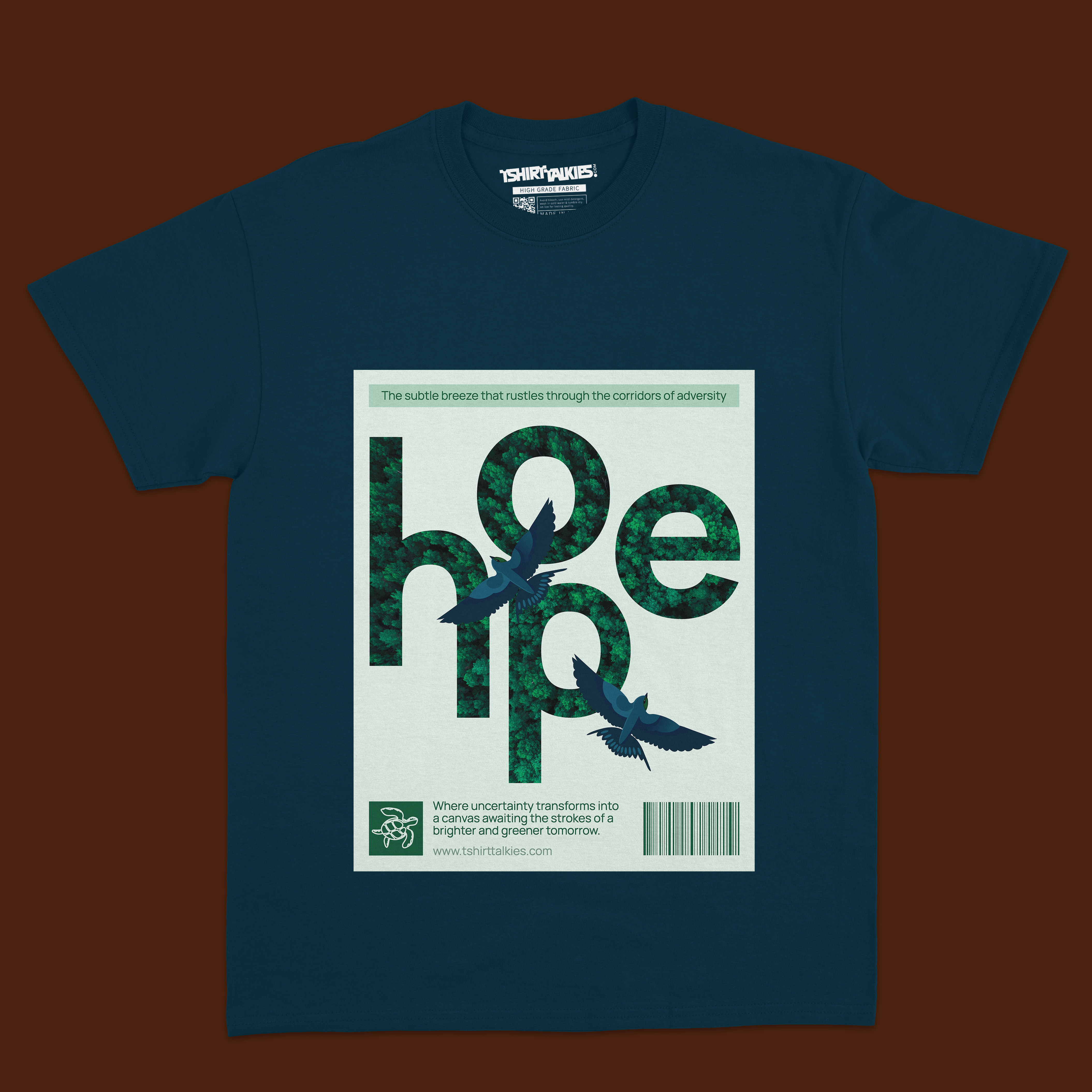 Teal printed tshirt for men