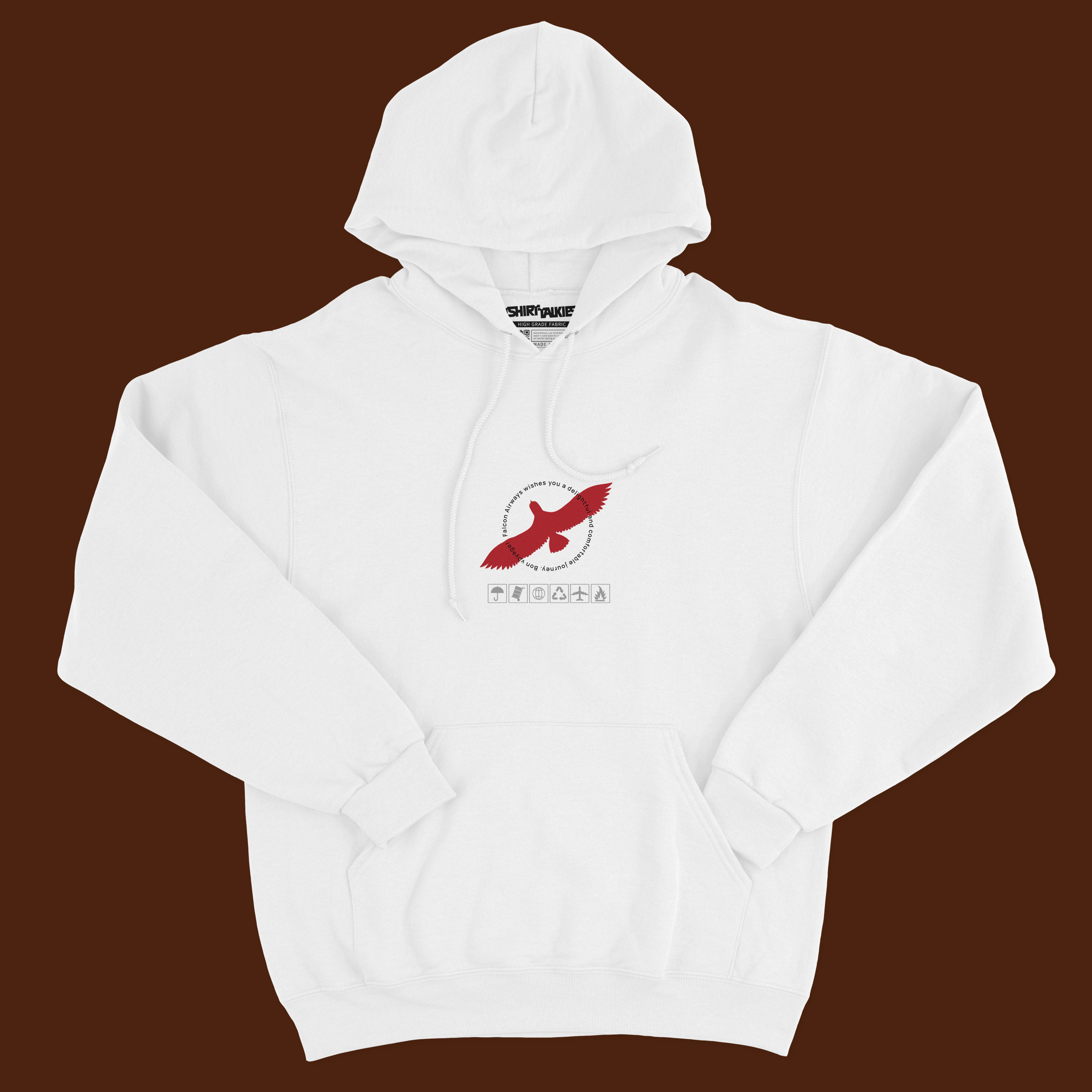 White printed hoodie for men