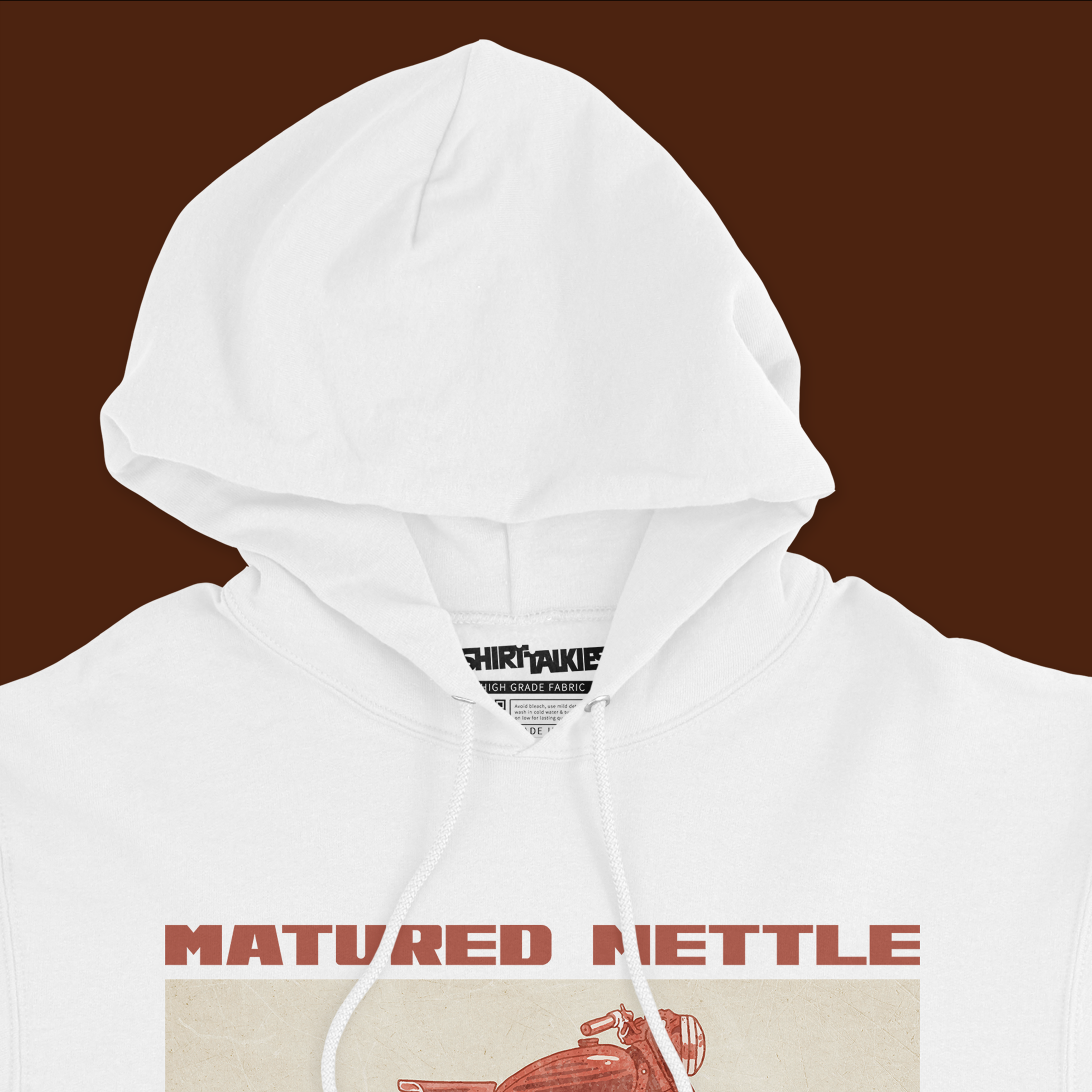 White printed hoodie for men