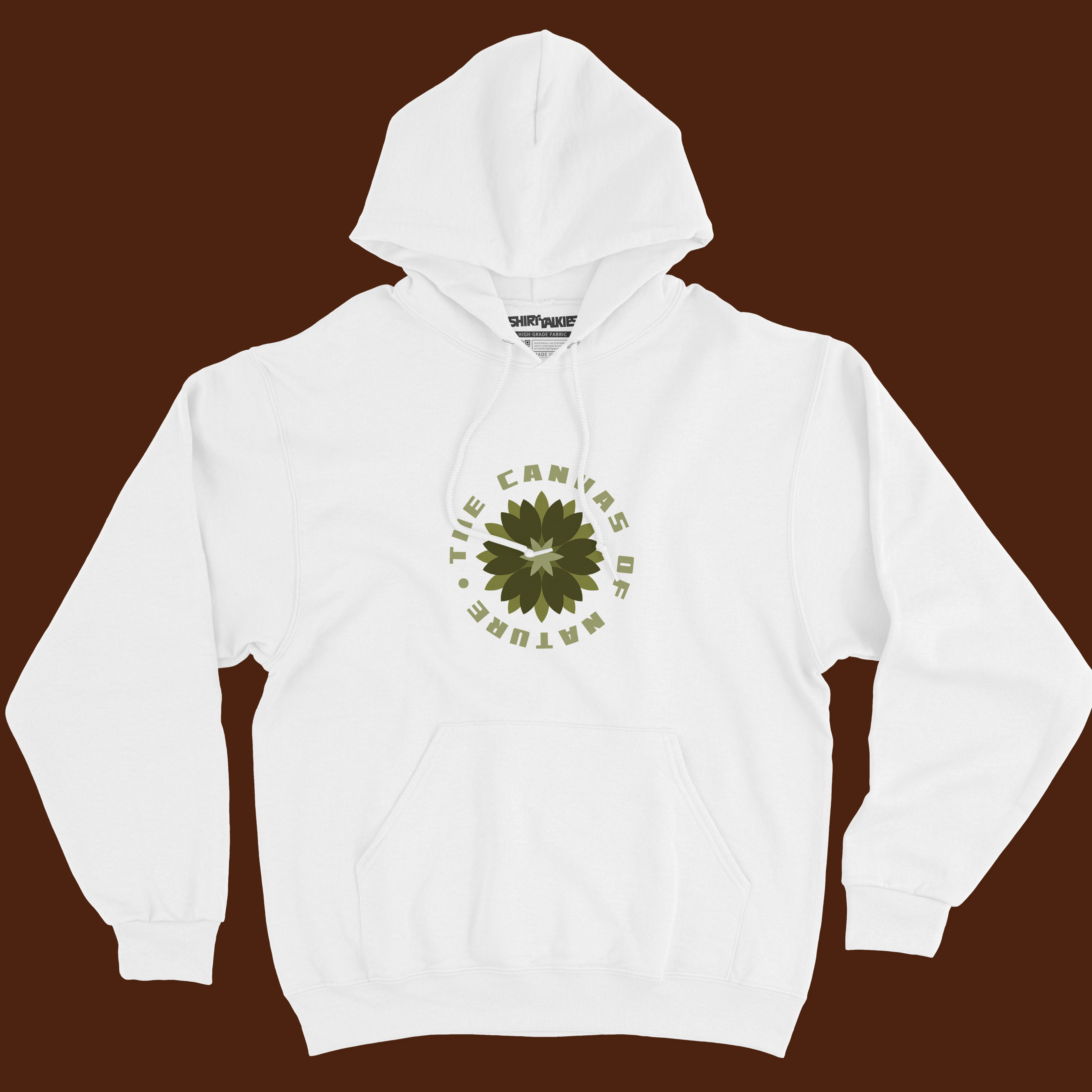 White printed hoodie for men