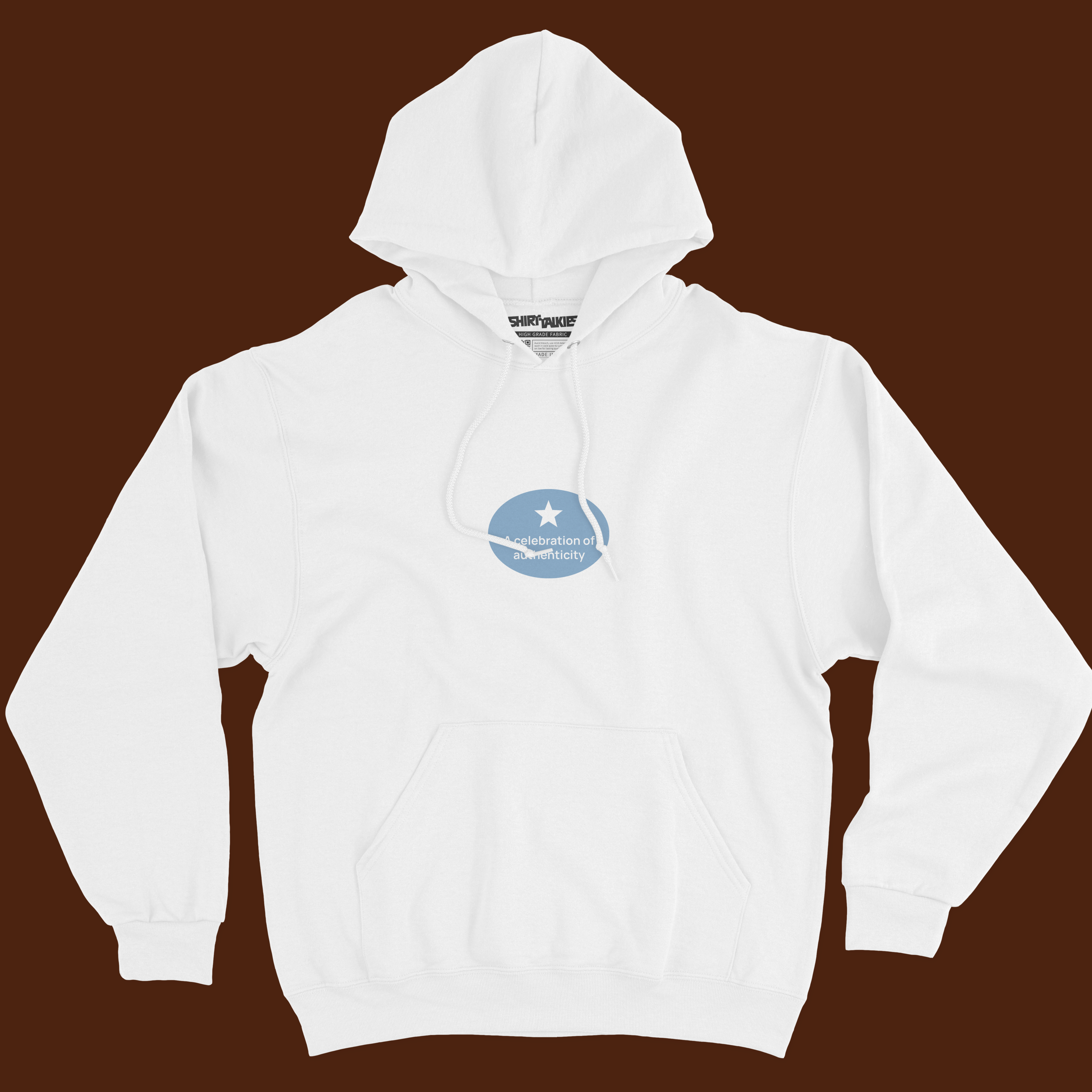 White printed hoodie for men