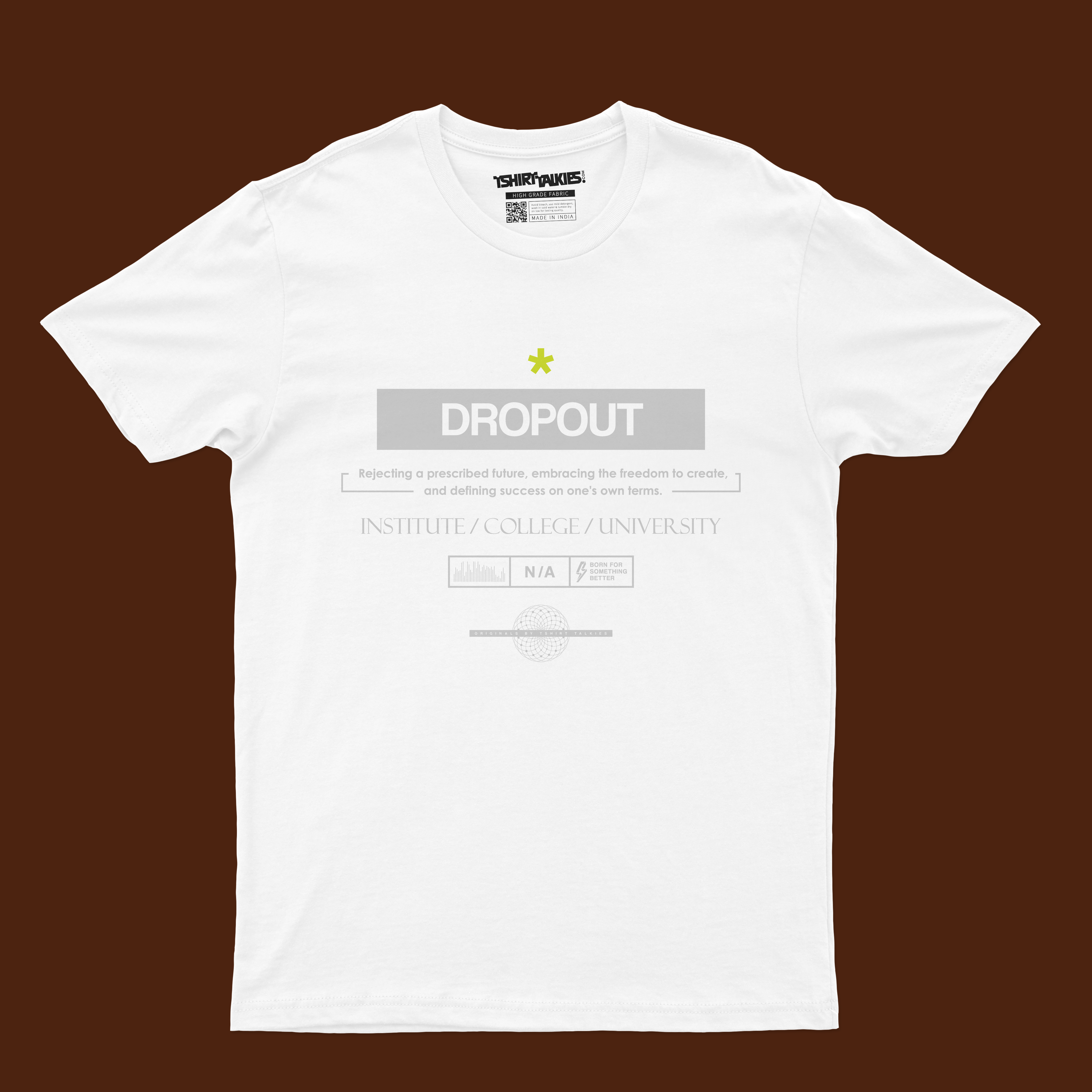 White printed tshirt for men